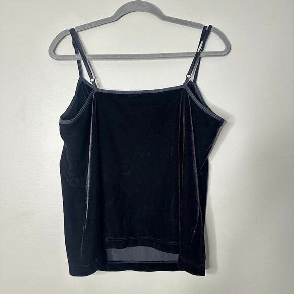 Chicos Black Velvet Cami Tank Top Adjustable Straps Shelf Bra Size 3 XL Goth - Picture 4 of 7